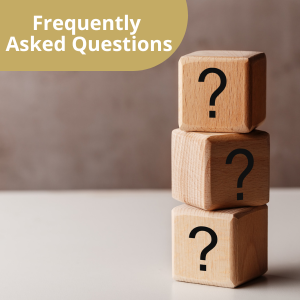 Photo with question marks with link to Frequently Asked Questions page