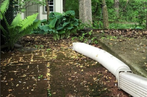 A downspout can help water flow to the best place